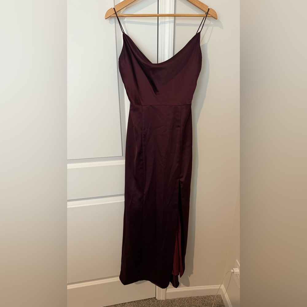Elegant Burgundy Evening Gown